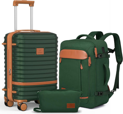 Expandable Carry on Luggage Sets Airline Approved, Lightweight Hard Shell 20 Inch Carry-on Suitcase with Spinner Wheels