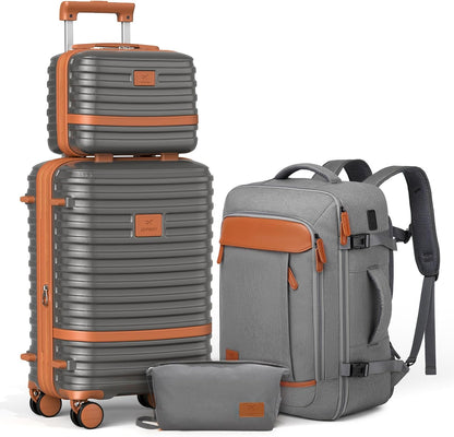 Expandable Carry on Luggage Sets Airline Approved, Lightweight Hard Shell 20 Inch Carry-on Suitcase with Spinner Wheels