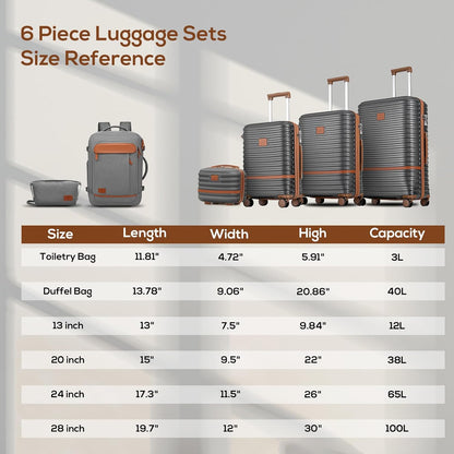 Expandable Carry on Luggage Sets Airline Approved, Lightweight Hard Shell 20 Inch Carry-on Suitcase with Spinner Wheels