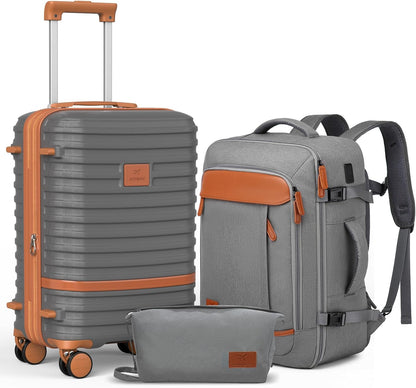 Expandable Carry on Luggage Sets Airline Approved, Lightweight Hard Shell 20 Inch Carry-on Suitcase with Spinner Wheels