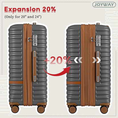 Expandable Carry on Luggage Sets Airline Approved, Lightweight Hard Shell 20 Inch Carry-on Suitcase with Spinner Wheels