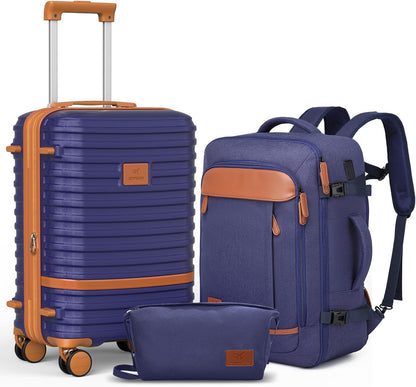 Expandable Carry on Luggage Sets Airline Approved, Lightweight Hard Shell 20 Inch Carry-on Suitcase with Spinner Wheels