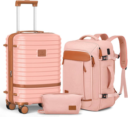 Expandable Carry on Luggage Sets Airline Approved, Lightweight Hard Shell 20 Inch Carry-on Suitcase with Spinner Wheels