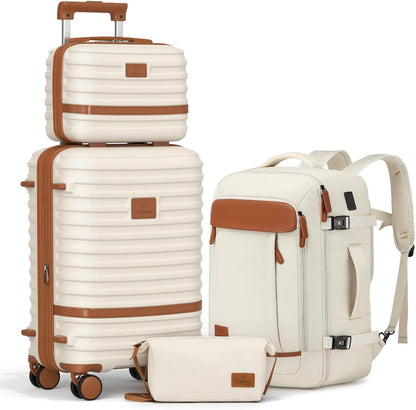 Expandable Carry on Luggage Sets Airline Approved, Lightweight Hard Shell 20 Inch Carry-on Suitcase with Spinner Wheels