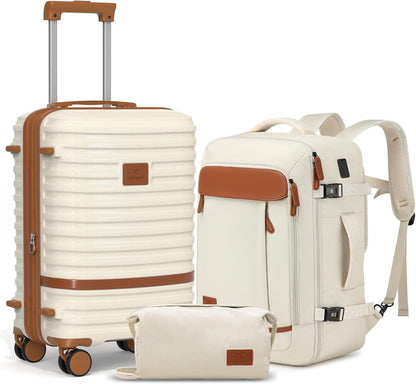 Expandable Carry on Luggage Sets Airline Approved, Lightweight Hard Shell 20 Inch Carry-on Suitcase with Spinner Wheels