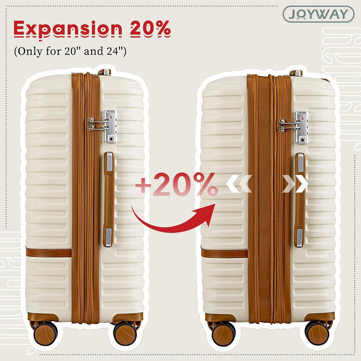 Expandable Carry on Luggage Sets Airline Approved, Lightweight Hard Shell 20 Inch Carry-on Suitcase with Spinner Wheels