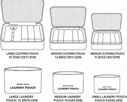6 Set Packing Cubes for Travel - Travel Essentials Organizers, Perfect for Carry-on Luggage, Suitcase Travel Accessories (Black)