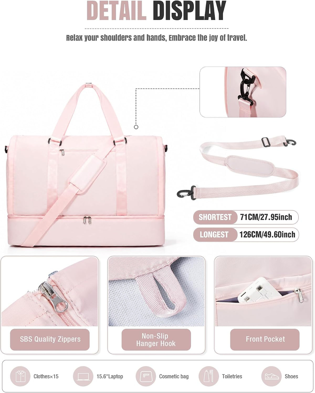 Garment Duffle Bag for Travel, Convertible Duffel Bag with Shoe Compartment | Carry On Overnight Weekender Bags for Women, 2 in 1 Foldable Hanging Clothes Suitcase Suit Bag for Business Trip Peacock Blue