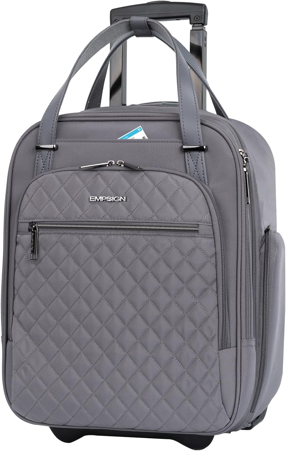 Underseat Carry On Wheeled - 16" Carry on Bag with Wheels Multi-functional Lightweight Rolling Bag Overnight Weekender Small Suitcase for Women Men Travel Business, Dusty Pink