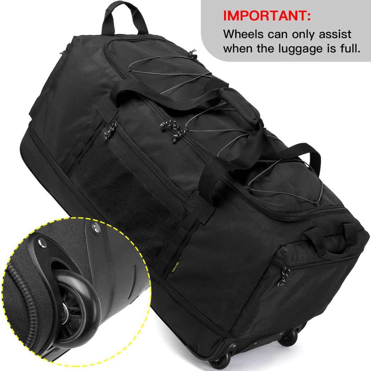 Collapsible Duffle Bag with Wheels 130-170L Extra Large Expandable Travel Duffel Bag for Men Women Heavy Duty Military Duffle Bag for Camping Rolling Foldable Carry On Luggage, Brown