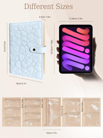 Travel Jewelry Organizer Case, Portable Jewelry Storage Roll Bag with Clear Zipper Velvet Pouch, Jewelry Holder Book Ring Binder for Bracelet, Necklace, Earring, Ring (Pink)