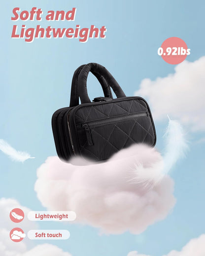 Travel Hanging Toiletry Bag for Women, Makeup Organizer with Hook | 360° swivel hook for easy access, 5-section organizer, brush slots & lightweight comfort