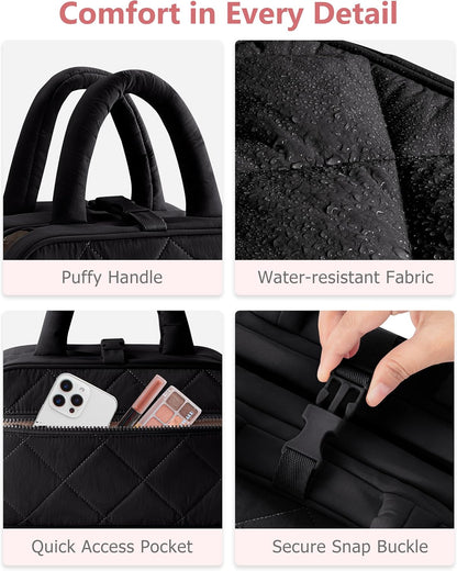 Travel Hanging Toiletry Bag for Women, Makeup Organizer with Hook | 360° swivel hook for easy access, 5-section organizer, brush slots & lightweight comfort