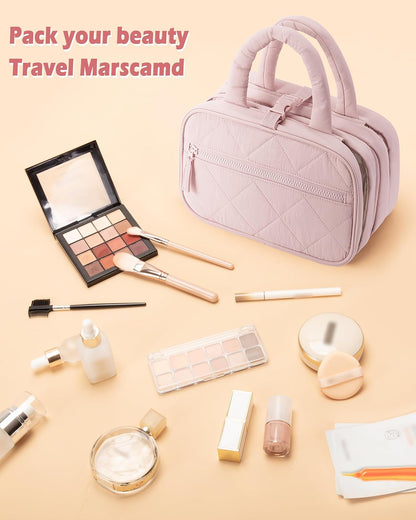 Travel Hanging Toiletry Bag for Women, Makeup Organizer with Hook | 360° swivel hook for easy access, 5-section organizer, brush slots & lightweight comfort