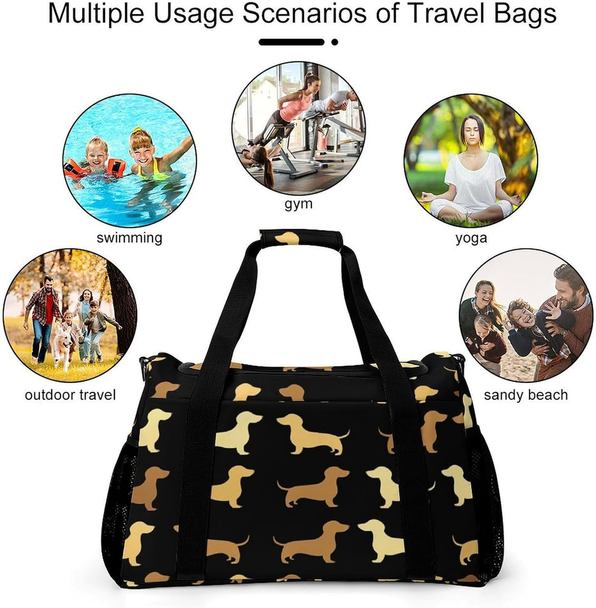 Gym and Travel Weekender Bag Duffel Sports Overnight Simple Carry Options for Men Women