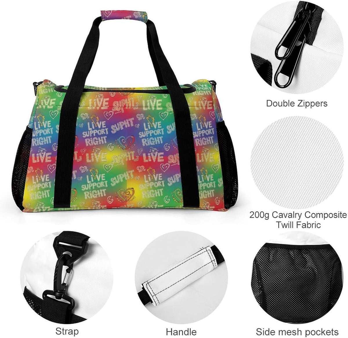 Gym and Travel Weekender Bag Duffel Sports Overnight Simple Carry Options for Men Women
