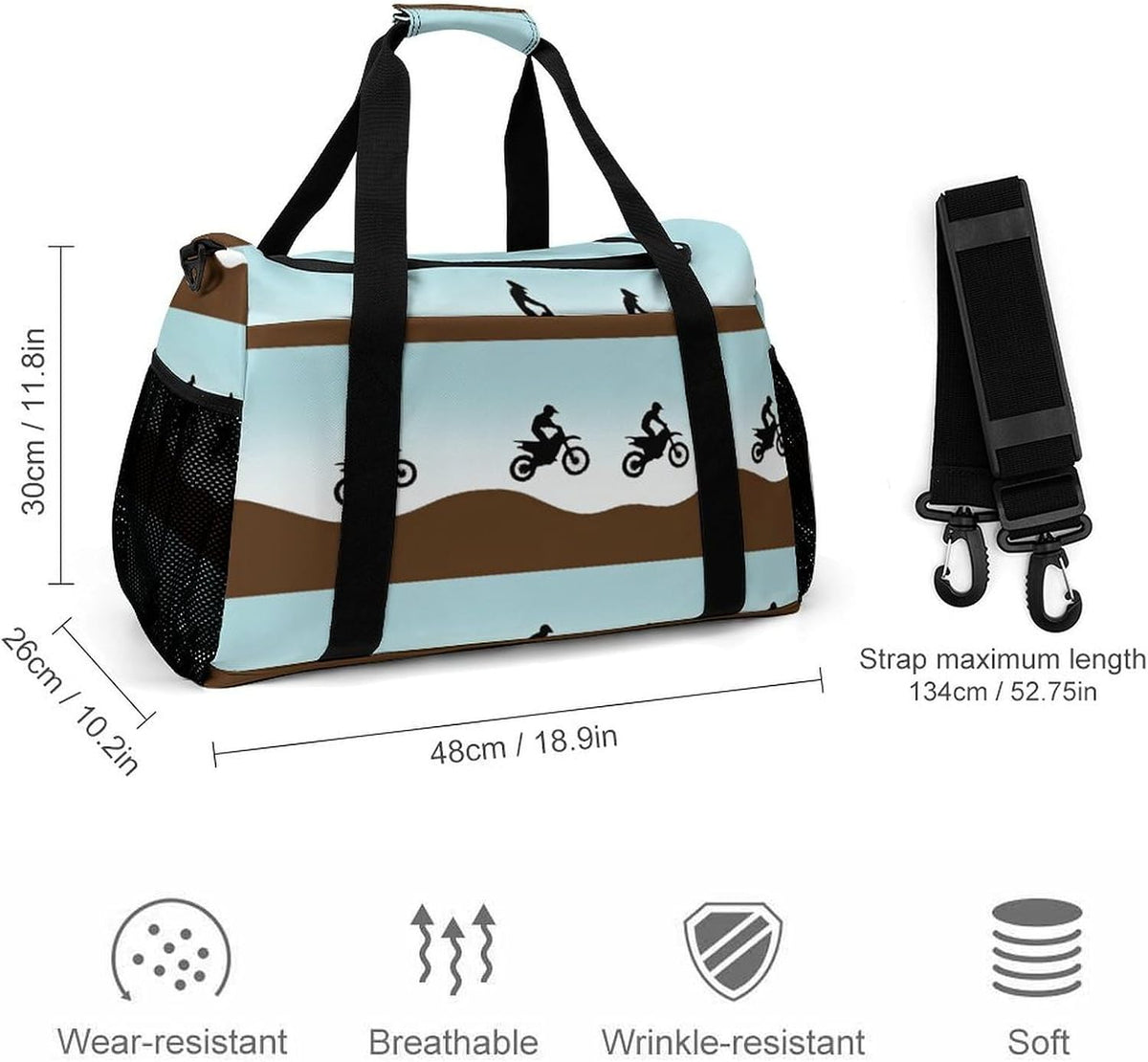Gym and Travel Weekender Bag Duffel Sports Overnight Simple Carry Options for Men Women