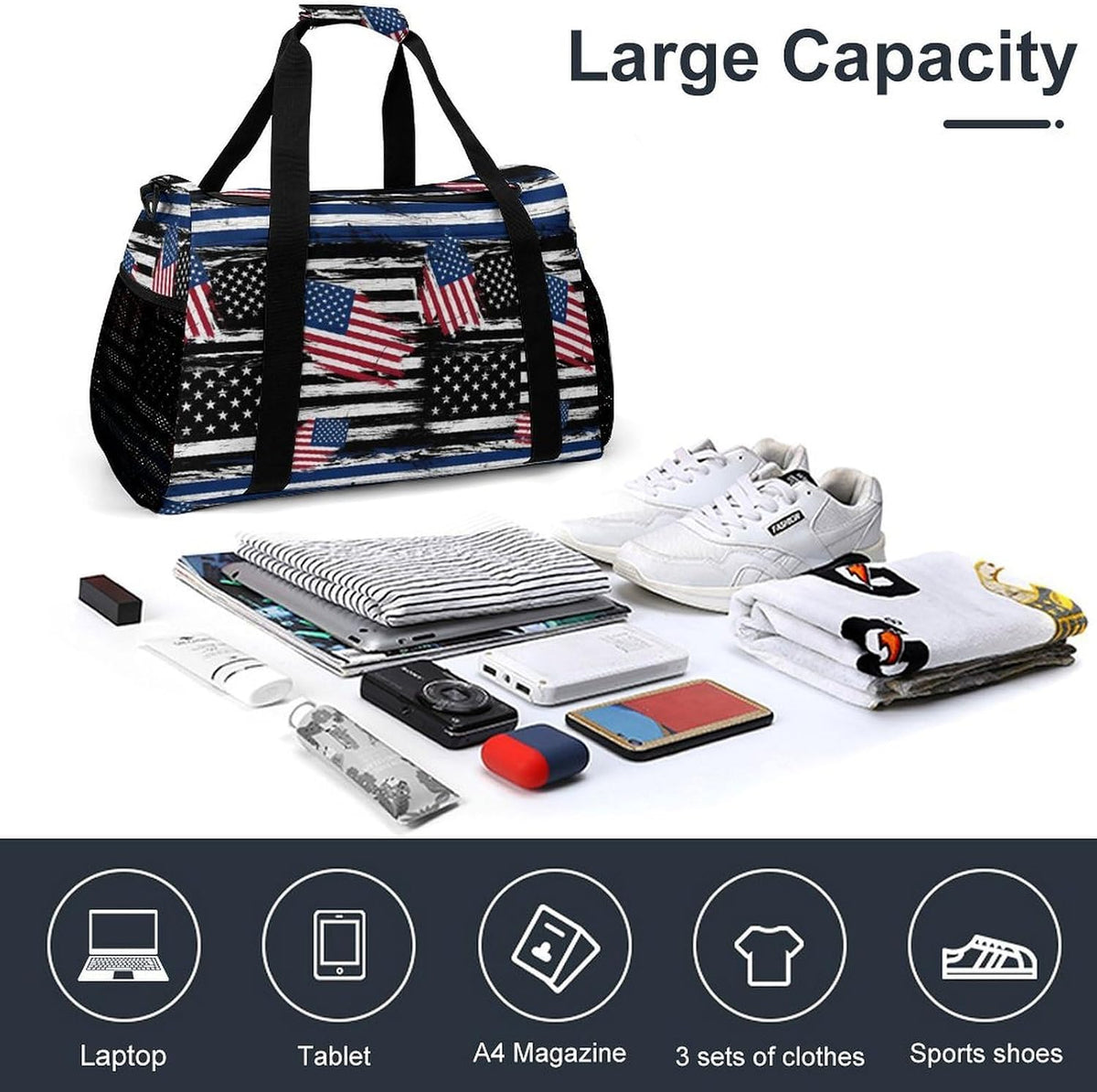 Gym and Travel Weekender Bag Duffel Sports Overnight Simple Carry Options for Men Women