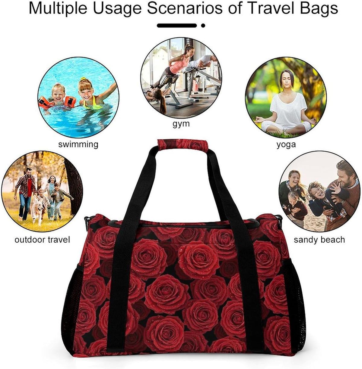 Gym and Travel Weekender Bag Duffel Sports Overnight Simple Carry Options for Men Women