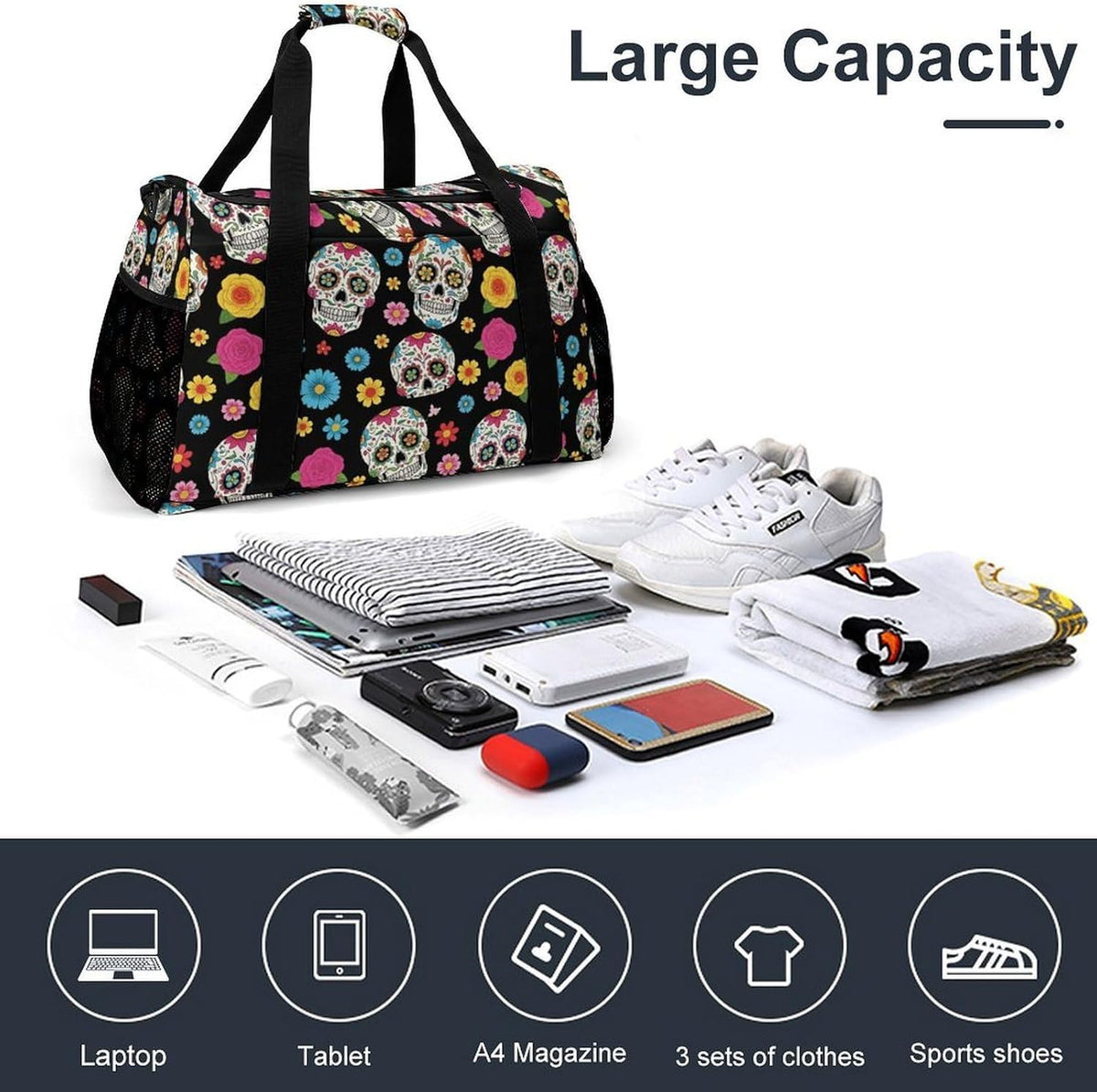 Gym and Travel Weekender Bag Duffel Sports Overnight Simple Carry Options for Men Women