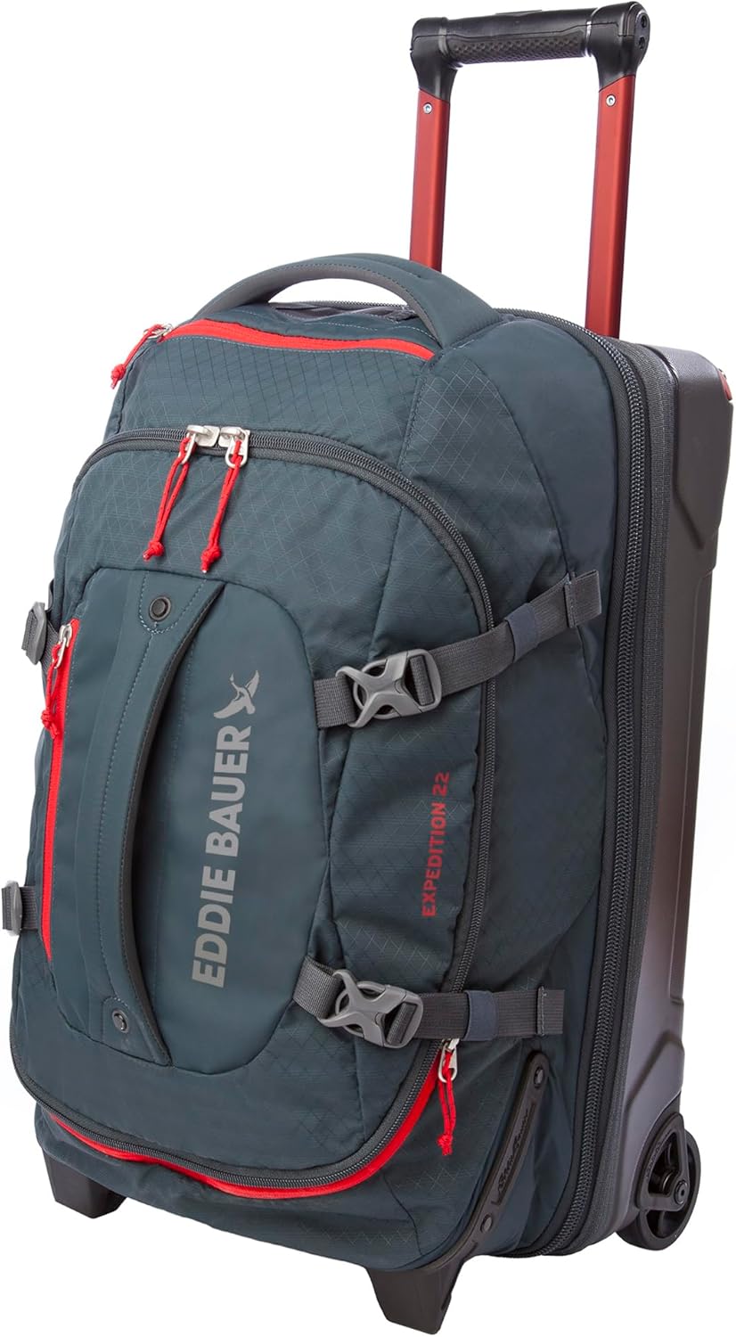 Expedition Rolling Duffel Bag with Wheels | Travel | Carry-On | Luggage | Rugged | Durable - True Blue, 22"