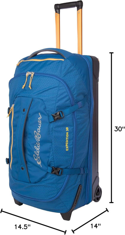 Expedition Rolling Duffel Bag with Wheels | Travel | Carry-On | Luggage | Rugged | Durable - True Blue, 22"