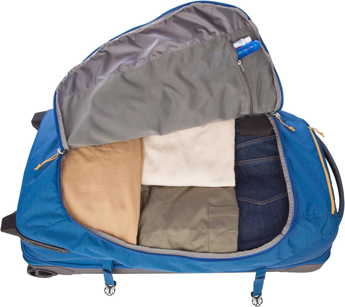 Expedition Rolling Duffel Bag with Wheels | Travel | Carry-On | Luggage | Rugged | Durable - True Blue, 22"