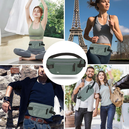 Money Belt for Travel, RFID Blocking, Hidden Money Belt, Passport Holder for Travel (Black)