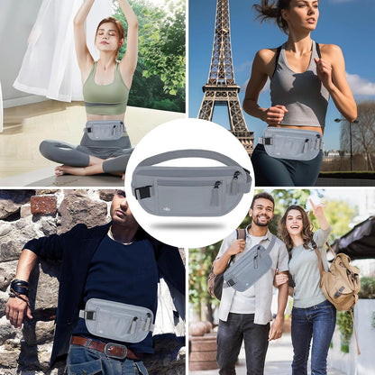 Money Belt for Travel, RFID Blocking, Hidden Money Belt, Passport Holder for Travel (Black)