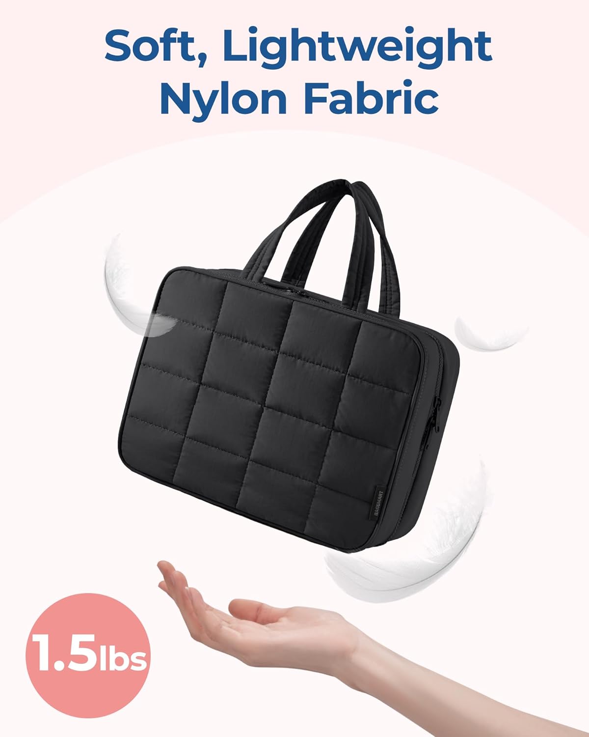 Travel Toiletry Bag for Womne, Hanging Travel Bag for Toiletries, Puffy Makeup Cosmetic Bag Organizer, Carry-on Travel Accessories Essentials, Camel