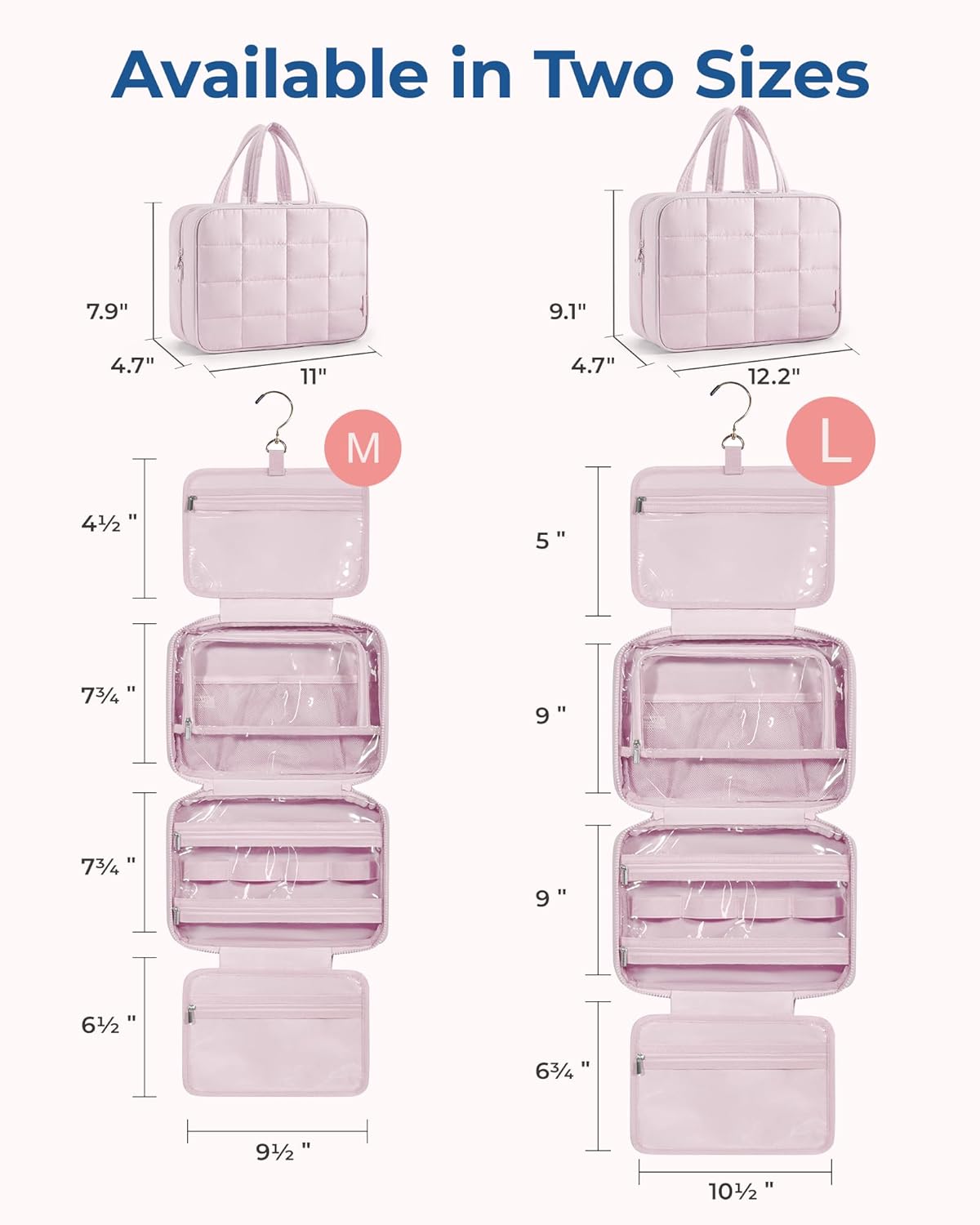 Travel Toiletry Bag for Womne, Hanging Travel Bag for Toiletries, Puffy Makeup Cosmetic Bag Organizer, Carry-on Travel Accessories Essentials, Camel