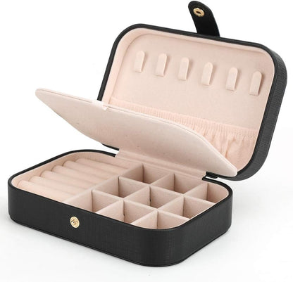 Small Jewelry Box Storage Organizer Jewelry case Travel Jewelry Organizer | Jewelry Box Necklace Ring Storage Organizer Mini Jewelry case Double Layer Travel Jewelry Organizer for Women Girls Gift