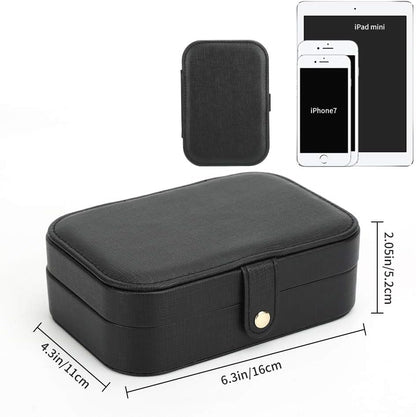 Small Jewelry Box Storage Organizer Jewelry case Travel Jewelry Organizer | Jewelry Box Necklace Ring Storage Organizer Mini Jewelry case Double Layer Travel Jewelry Organizer for Women Girls Gift