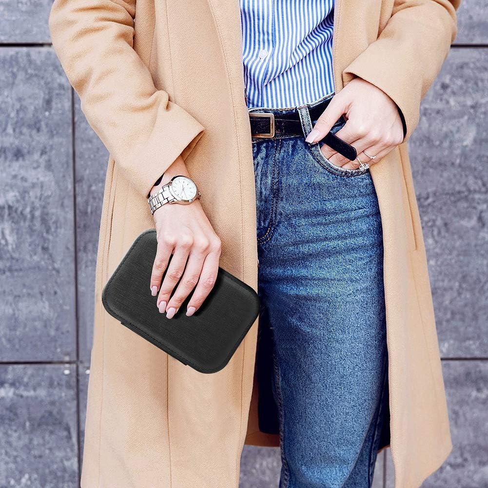Small Jewelry Box Storage Organizer Jewelry case Travel Jewelry Organizer | Jewelry Box Necklace Ring Storage Organizer Mini Jewelry case Double Layer Travel Jewelry Organizer for Women Girls Gift
