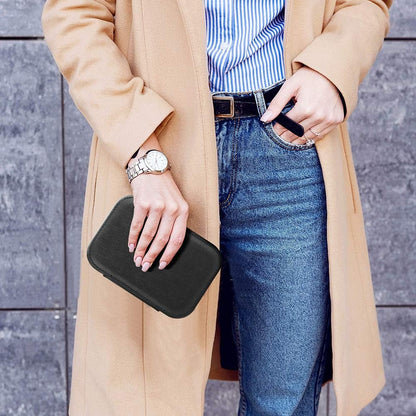 Small Jewelry Box Storage Organizer Jewelry case Travel Jewelry Organizer | Jewelry Box Necklace Ring Storage Organizer Mini Jewelry case Double Layer Travel Jewelry Organizer for Women Girls Gift