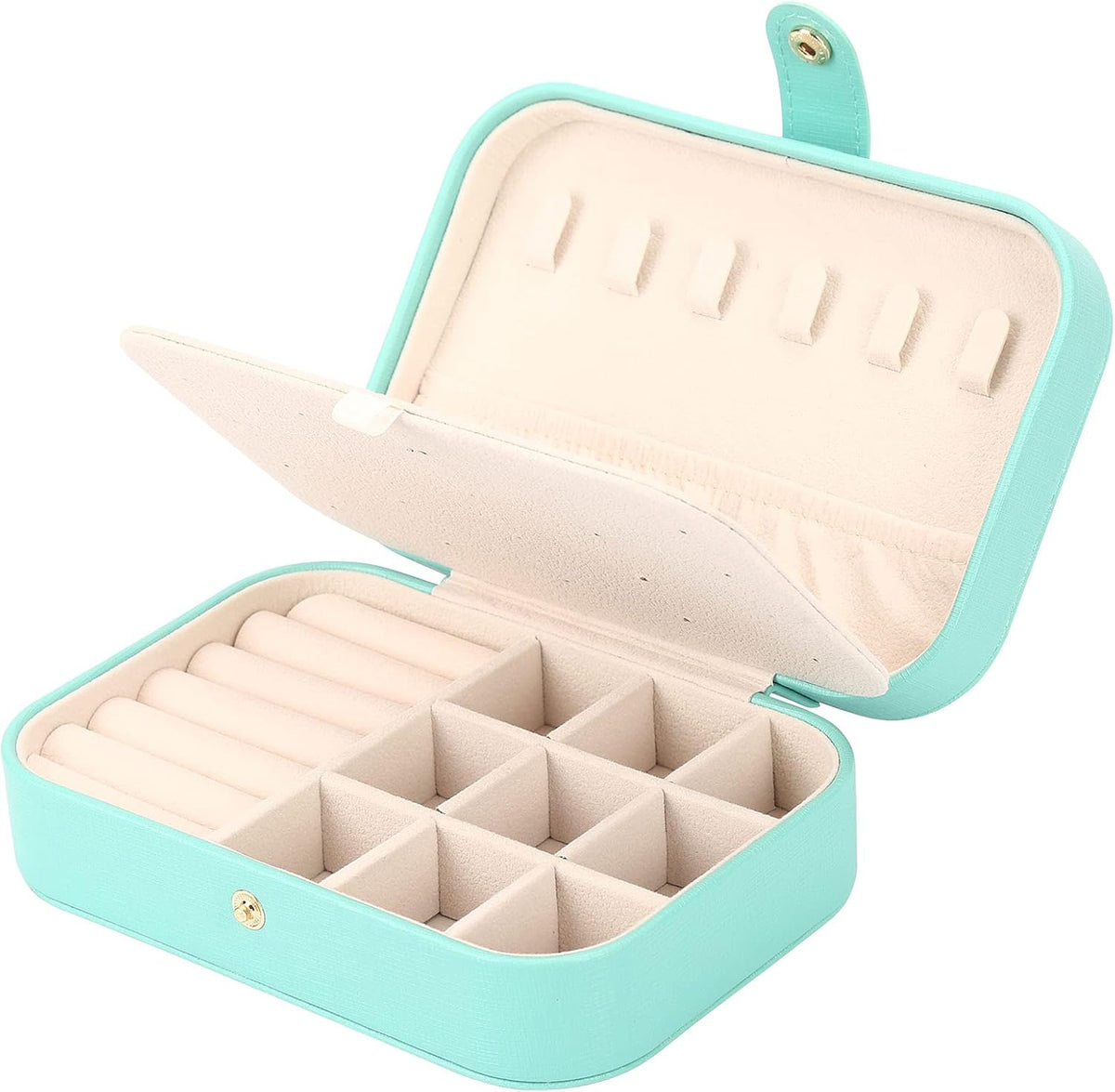 Small Jewelry Box Storage Organizer Jewelry case Travel Jewelry Organizer | Jewelry Box Necklace Ring Storage Organizer Mini Jewelry case Double Layer Travel Jewelry Organizer for Women Girls Gift