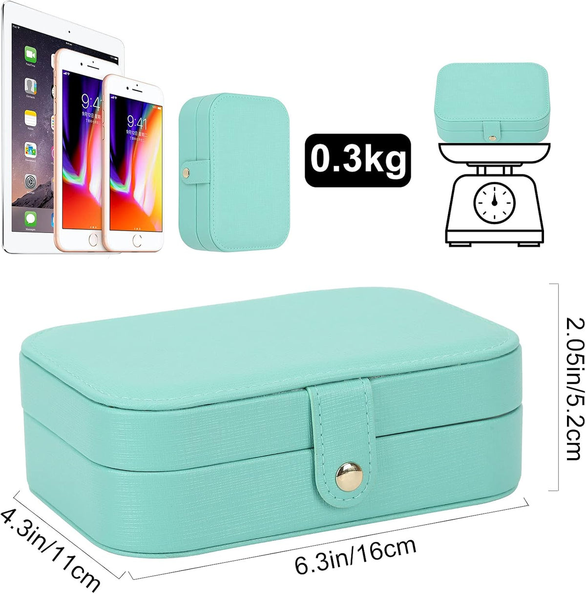 Small Jewelry Box Storage Organizer Jewelry case Travel Jewelry Organizer | Jewelry Box Necklace Ring Storage Organizer Mini Jewelry case Double Layer Travel Jewelry Organizer for Women Girls Gift