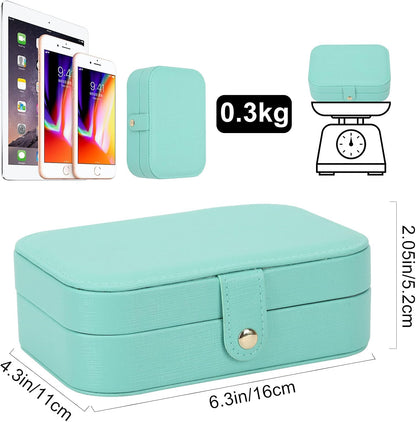 Small Jewelry Box Storage Organizer Jewelry case Travel Jewelry Organizer | Jewelry Box Necklace Ring Storage Organizer Mini Jewelry case Double Layer Travel Jewelry Organizer for Women Girls Gift