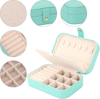 Small Jewelry Box Storage Organizer Jewelry case Travel Jewelry Organizer | Jewelry Box Necklace Ring Storage Organizer Mini Jewelry case Double Layer Travel Jewelry Organizer for Women Girls Gift