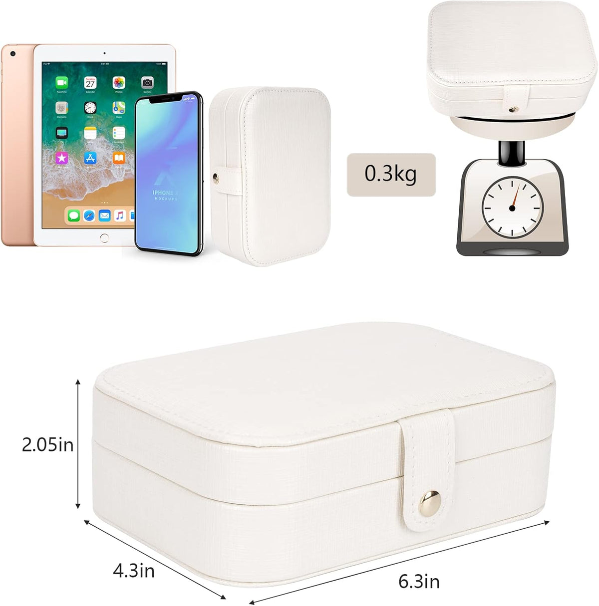 Small Jewelry Box Storage Organizer Jewelry case Travel Jewelry Organizer | Jewelry Box Necklace Ring Storage Organizer Mini Jewelry case Double Layer Travel Jewelry Organizer for Women Girls Gift