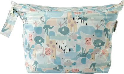 Wet Dry Bag for Diapers, Swimsuits & Daycare - Dual Compartment, Waterproof, Machine Washable Travel Pouch for Pool, Beach & On-the-Go - French Breakfast