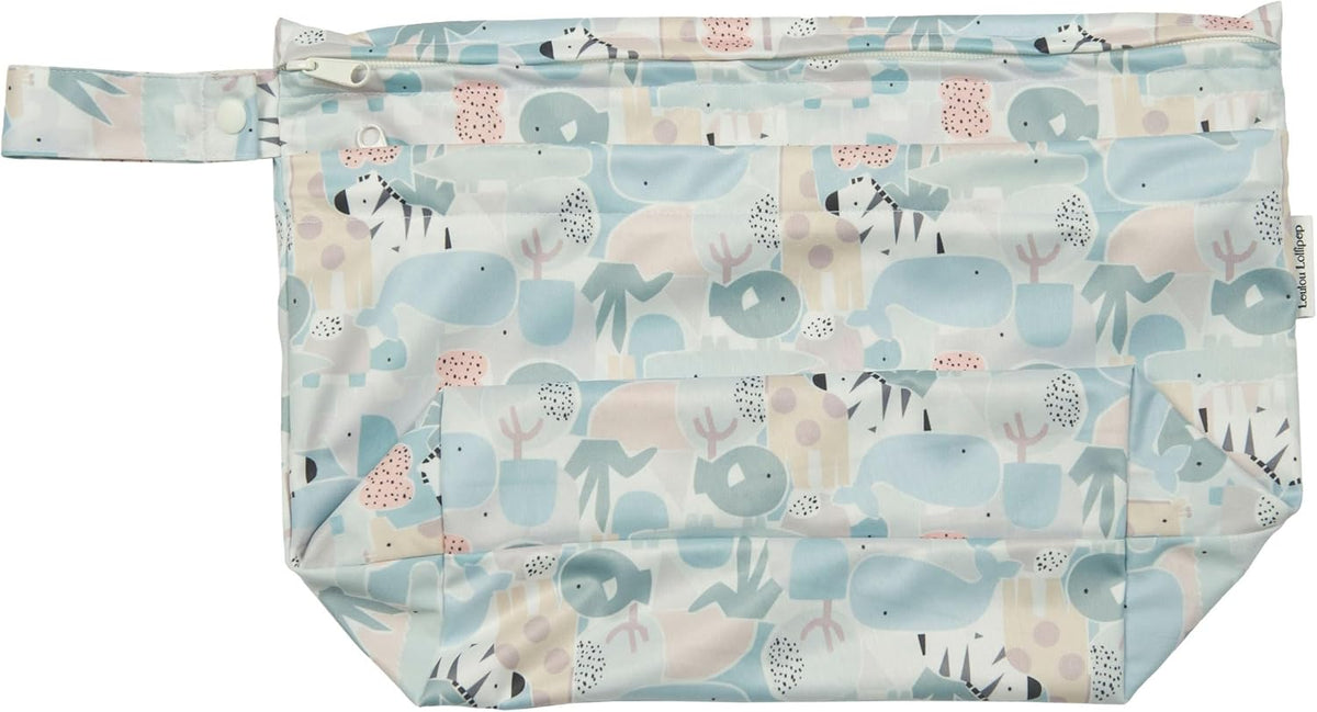 Wet Dry Bag for Diapers, Swimsuits & Daycare - Dual Compartment, Waterproof, Machine Washable Travel Pouch for Pool, Beach & On-the-Go - French Breakfast