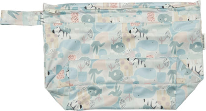 Wet Dry Bag for Diapers, Swimsuits & Daycare - Dual Compartment, Waterproof, Machine Washable Travel Pouch for Pool, Beach & On-the-Go - French Breakfast