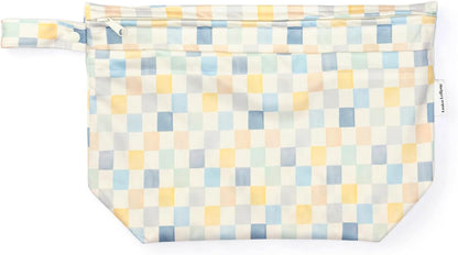 Wet Dry Bag for Diapers, Swimsuits & Daycare - Dual Compartment, Waterproof, Machine Washable Travel Pouch for Pool, Beach & On-the-Go - French Breakfast