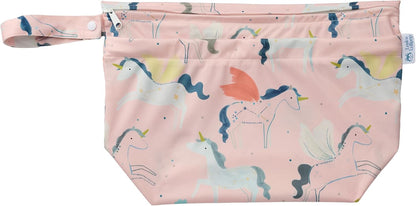 Wet Dry Bag for Diapers, Swimsuits & Daycare - Dual Compartment, Waterproof, Machine Washable Travel Pouch for Pool, Beach & On-the-Go - French Breakfast