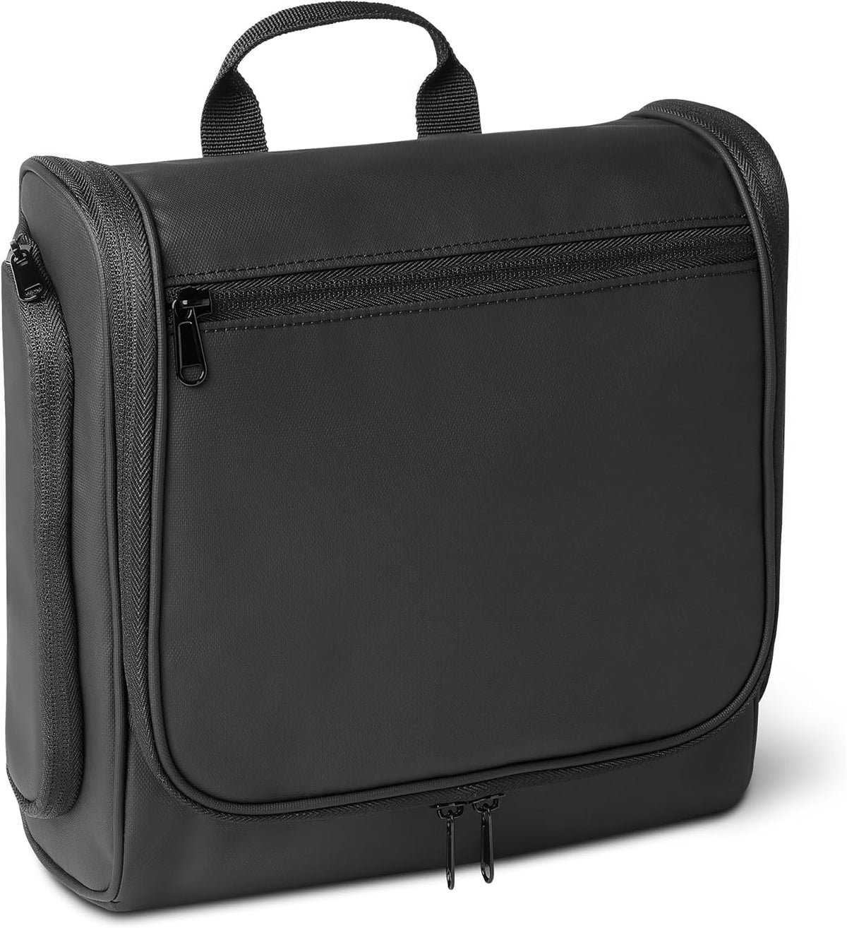 Waterproof Travel Toiletry Bag for Men and Women, Hanging Dopp Kit with Multiple Interior Pockets, 2 Side Pockets, Black, 10" x 4" x 10"