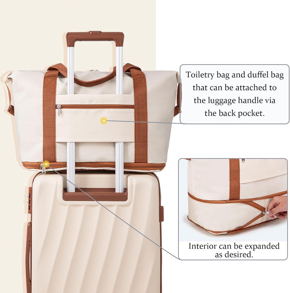 Carry on Luggage Sets 22x14x9 Airline Approved Durable Travel Luggage Suitcases with Wheels,ABS Hard Case Suitcases with Spinner Wheels,(Orange, Sets(20"/DB/TB))