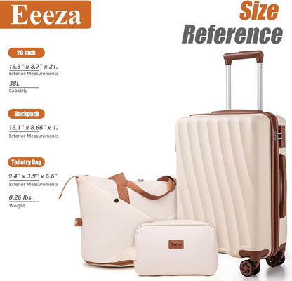 Carry on Luggage Sets 22x14x9 Airline Approved Durable Travel Luggage Suitcases with Wheels,ABS Hard Case Suitcases with Spinner Wheels,(Orange, Sets(20"/DB/TB))