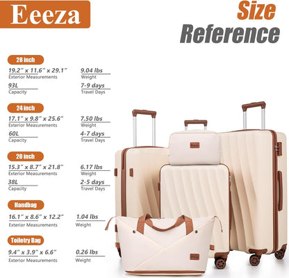 Carry on Luggage Sets 22x14x9 Airline Approved Durable Travel Luggage Suitcases with Wheels,ABS Hard Case Suitcases with Spinner Wheels,(Orange, Sets(20"/DB/TB))