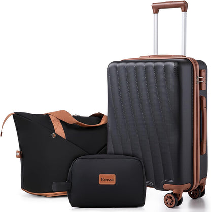 Carry on Luggage Sets 22x14x9 Airline Approved Durable Travel Luggage Suitcases with Wheels,ABS Hard Case Suitcases with Spinner Wheels,(Orange, Sets(20"/DB/TB))